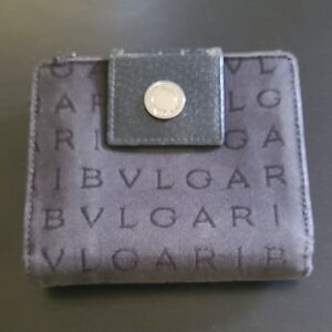 Bulgari Black Wallet with Silver Accent